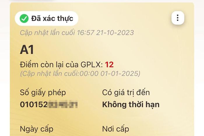 Cách theo dõi trừ điểm giấy phép lái xe trên ứng dụng VNeID-2