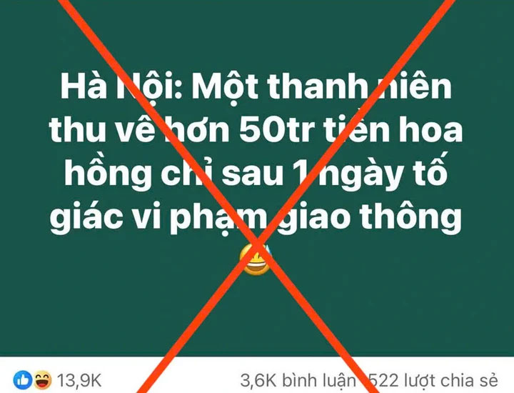 Thông tin thanh niên thu 50 triệu nhờ tố giác vi phạm giao thông sai sự thật-1