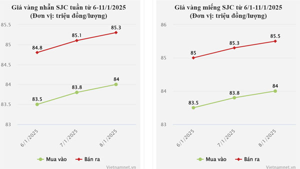 Giá vàng hôm nay 9/1/2025: USD tăng dựng đứng, SJC và nhẫn tròn vẫn leo thang-2