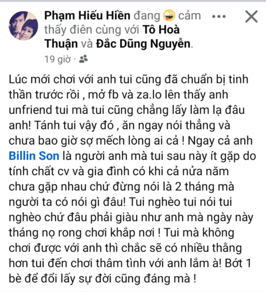 Hiếu Hiền thẳng thắn lên tiếng khi bị trách cứ lo kiếm tiền đi rồi mất hết bạn bè”-1