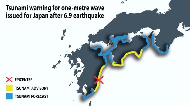 NÓNG: Động đất 6,9 độ richter tại Nhật Bản, cảnh báo sóng thần được ban bố-1