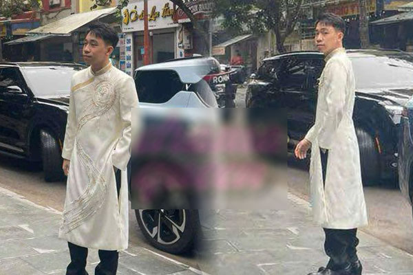 Dàn vệ sĩ dùng ô che chắn trong lễ ăn hỏi của á hậu Phương Nhi-7