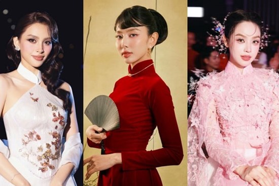 Dàn Hoa hậu chọn áo dài cho các sự kiện cuối năm: Thanh Thủy xinh như