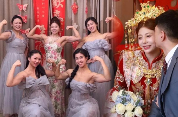 Cô dâu gây sốt khi khoe cơ bắp cuồn cuộn trong đám cưới-1