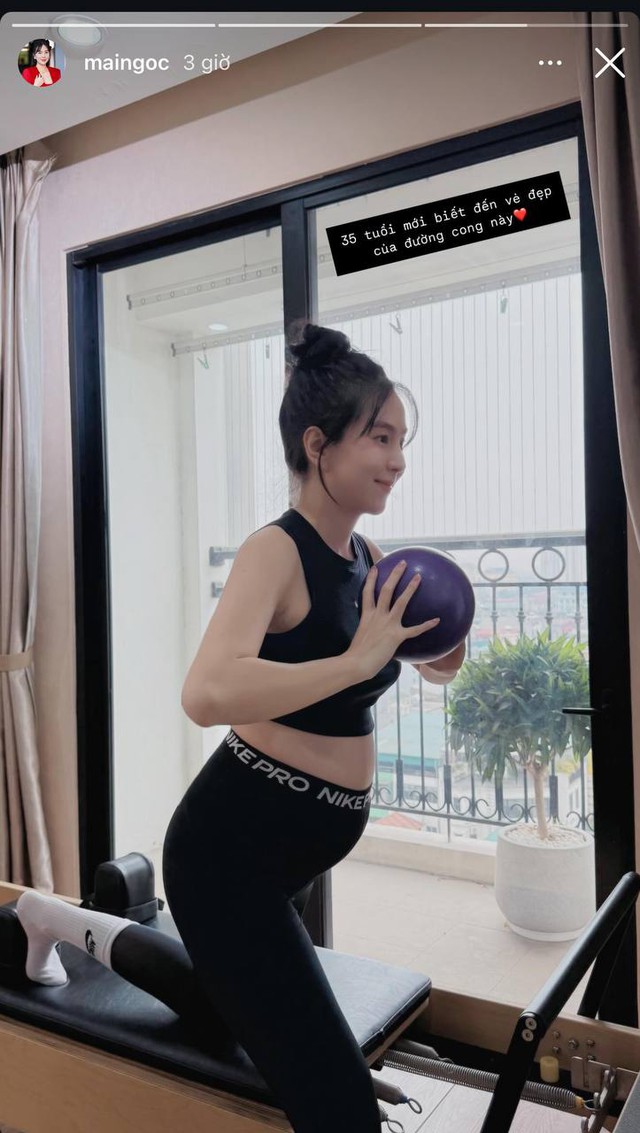 Mai Ngọc lần đầu để lộ cận vòng 2 lớn rõ khi mang thai ở tuổi 35, 1 điểm không giống các mẹ bỉm khác-1