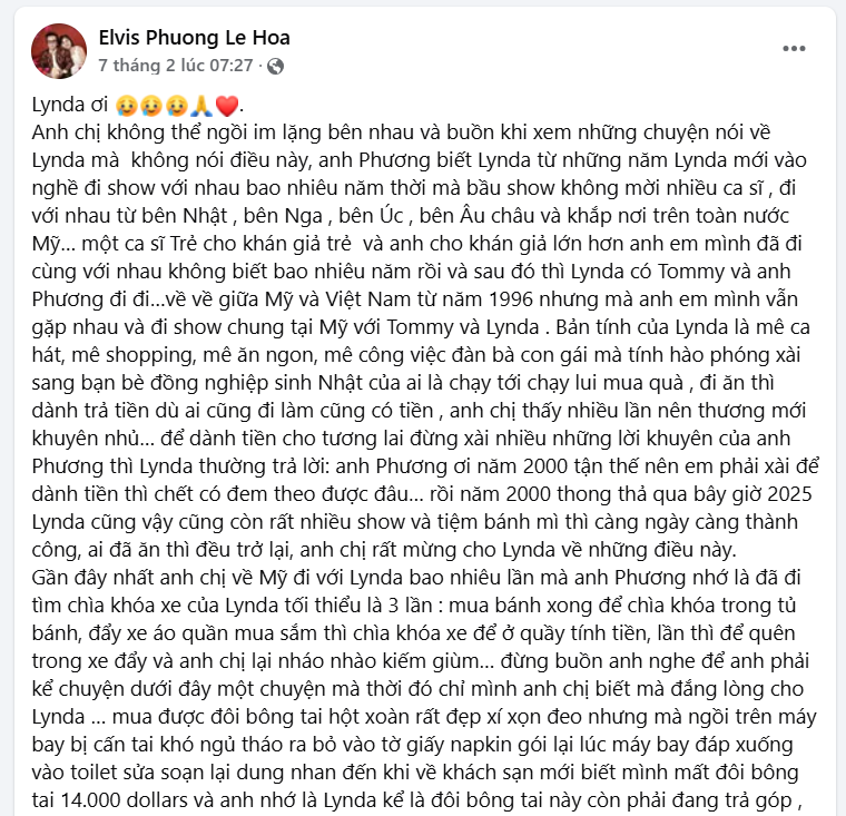 Elvis Phương nói về con người Lynda Trang Đài: Có 1 chuyện mà chỉ anh chị biết, đắng lòng cho Lynda-1