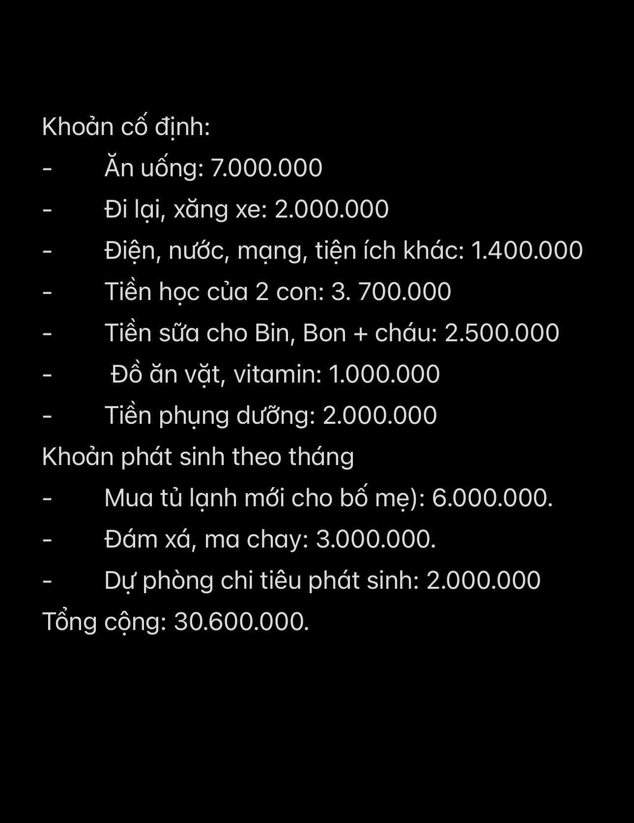 Bảng chi tiêu của vợ chồng lương 30 triệu đồng khiến hàng ngàn người thương cảm: Không tiết kiệm nổi vì 1 lý do chẳng ai dám trách-1